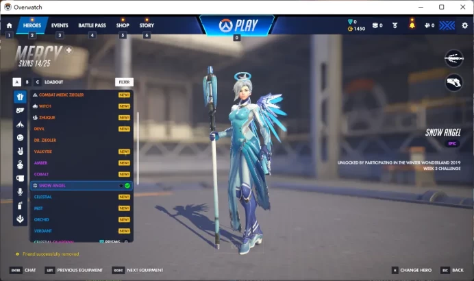 Snow Angel / MERCY /  4 Gold Weapons / Full Mail Access / see the picture / Please Read Description