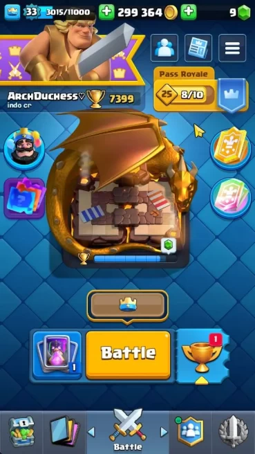 Lv 35|Trophy 7399|KTL 11|Limit Skin|Card 118|1 HERO 6 EVO 5 Champ 21 Legend 33 Epic 30 Rare|1 Wild Shard|Take Email(CR1573)
