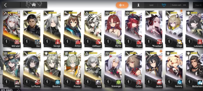 Lv 23|57 OP + 1 Skin| Starter | Wis'adel + 71320 Orundum + 99 Originium | Chapter 2-9 | Check SS |(AK1248)