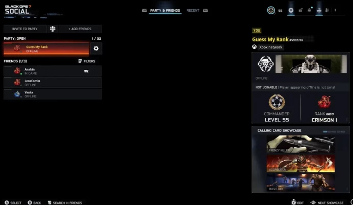  BO7  Crimson 1 Ranked Season 3 . 7569 SR  Level 55  18 Operators  Full Access All Info is Changeable Linkable to STEAM / BNE