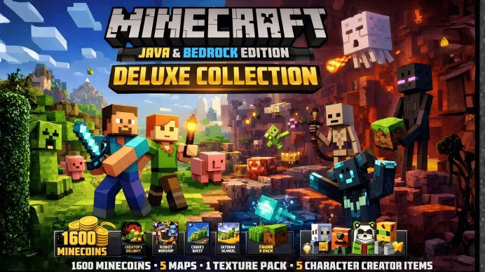 Minecraft – Java + Bedrock PC Deluxe Edition ◈ Officially Purchased License ◈ Full Access ◈ 0 Hours Played ◈ Lifetime Warranty