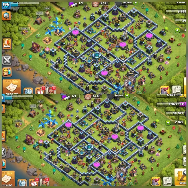 [Exp:196]||Th13 Almost Maxed||Heroes:73-75-40-50-25||9 Heroes Skin||177 Cwl Medals||2k Gems||Lots of magic items