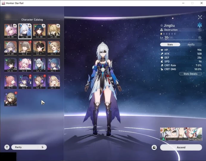 Asia|TL 17|Fresh Starter|4 Limited|Evernight,Jingliu,Luocha,Dante|MC Male|Jarilo-VI|Check SS|TakeMail(HSR5865)