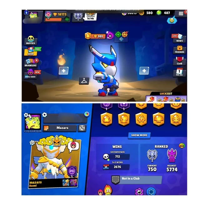 [FULL ACCESS] 18K TROPHY | 76 BRAWLER | 20 MAX | 19 HYPER | 215 SKINS | INSTANT DELIVERY | LIFETIME WARRANTY 