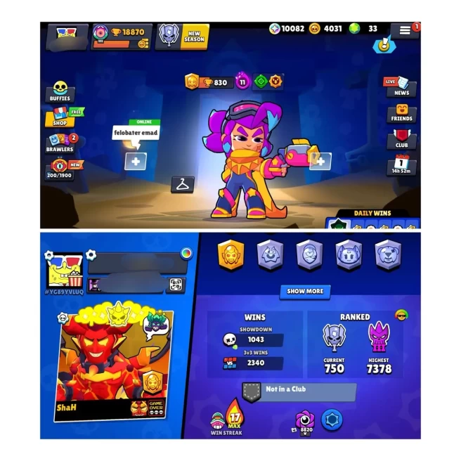 [LIFETIME WARRANTY] 19K TROPHY | 80 BRAWLER | 24 MAX | 22 HYPER | 190 SKINS | INSTANT DELIVERY | LIFETIME WARRANTY 