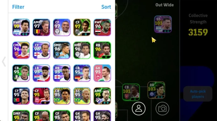 Mobile|Blitz Curler(Neymar Jr,Desire Doue),Phenom Finish(Bebeto,El-Hadji Diouf),Phenom Pass(Eden Hazard),Etc|TakeEmail(EF1414)