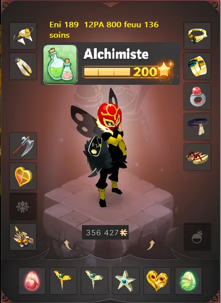Tylezia Eni 189 stuff 12PA 800 feu Alchimiste lvl 200 Non certifié