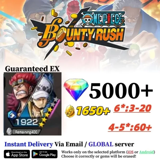 Global  IOS [Onigashima Kid&amp;Law][5000+RD][1650+GF]】[starter account]][Instan Delivery]
