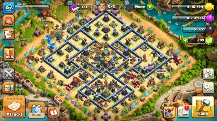 TH 14 - BH 7|Limited Skin|LV 157|HH 7|BK 71,AQ 75,GW 50,MP 47,RC 25|CN OFF|Protect OFF|TAKE MAIL(COC2038)