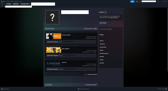 [ID:120370][NONPRIME][VERY RARE][2K HOURS+][COMMENDATIONS 3x213] UN (UNRANKED || 0 MM || 2034 HOURS)