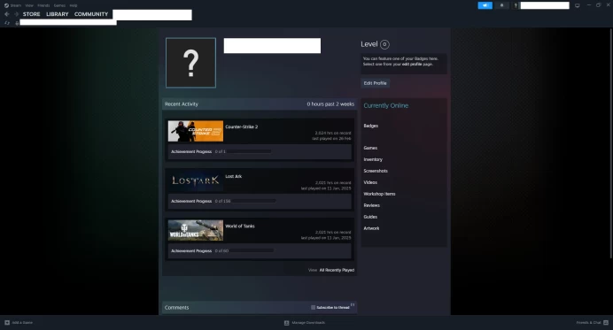 [ID:125326][NONPRIME][VERY RARE][2K HOURS+][COMMENDATIONS 3x186] UN (UNRANKED || 0 MM || 2024 HOURS)