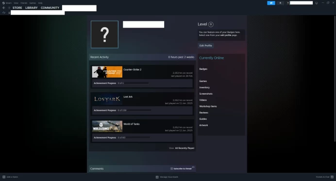 [ID:72640][NONPRIME][VERY RARE][2K HOURS+][COMMENDATIONS 3x126] UN (UNRANKED || 0 MM || 2053 HOURS)