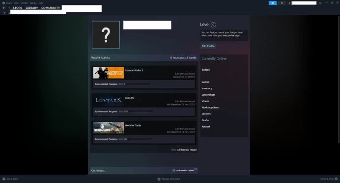 [ID:166397][NONPRIME][VERY RARE][2K HOURS+][COMMENDATIONS 3x250] UN (UNRANKED || 0 MM || 2144 HOURS)
