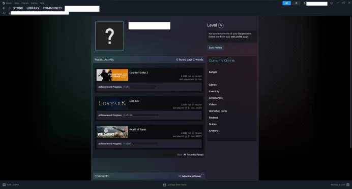 [ID:90952][NONPRIME][VERY RARE][2K HOURS+][COMMENDATIONS 3x150] UN (UNRANKED || 0 MM || 2034 HOURS)