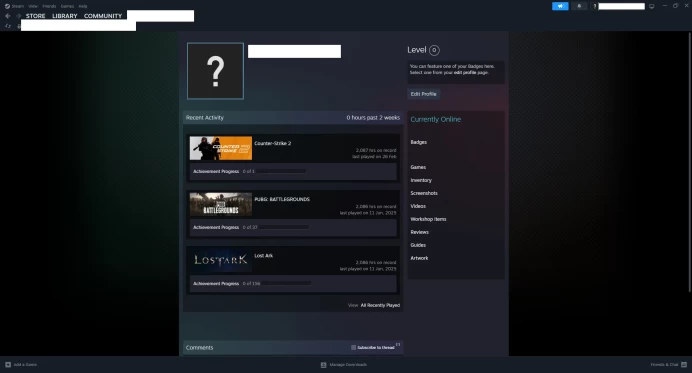 [ID:36182][NONPRIME][VERY RARE][2K HOURS+][COMMENDATIONS 3x153] UN (UNRANKED || 0 MM || 2087 HOURS)