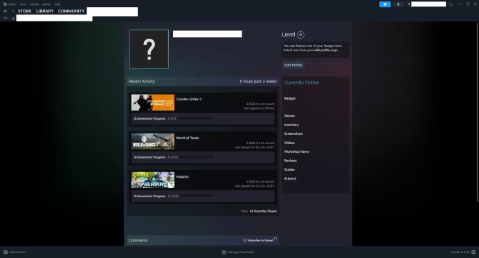 [ID:119909][NONPRIME][VERY RARE][2K HOURS+][COMMENDATIONS 3x180] UN (UNRANKED || 0 MM || 2028 HOURS)