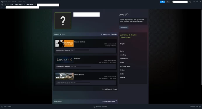 [ID:142742][NONPRIME][VERY RARE][1K HOURS+][COMMENDATIONS 3x182] UN (UNRANKED || 0 MM || 1998 HOURS)