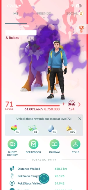 Level 71, 6 Legendary IV100, 280 Pokemon 3000CP+, 258 Shiny, 202 Legendary, 109 IV 100, 8 Shiny Legendary, 73 Shadow Legendary