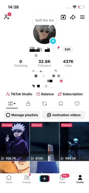 Instanly Delivery/ Monetized 32K Real Followers+430K Real Likes Account/ Creator Rewards Program Activated/ Live Stream/ Full Access