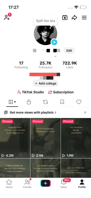 Instanly Delivery/ Monetized 25K Real Followers+720K Real Likes Account/ Creator Rewards Program Activated/ Live Stream/ Full Access