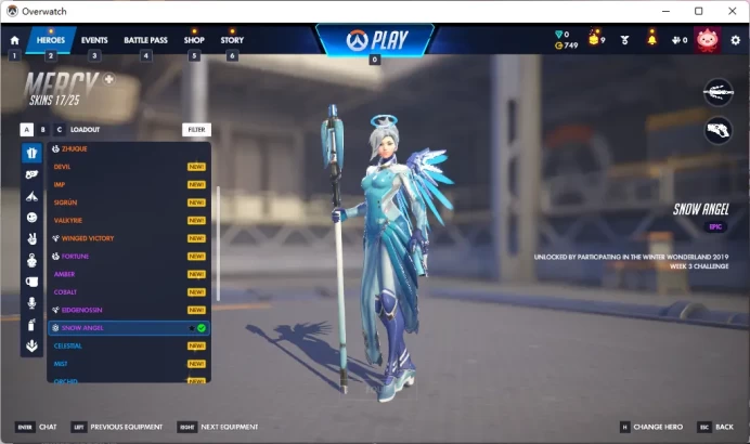 Snow Angel / MERCY / GENJI / 2018 PACIFIC ALL STARS / Full Mail Access / see the picture / Please Read Description / ajymq