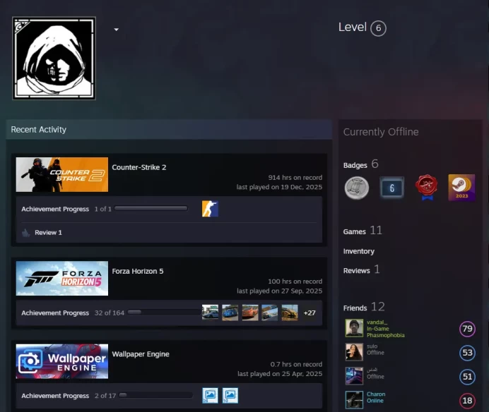 11Game-CS2 Prime 914 hours+6Medals(2023-2024-2025 Service Medal/Premier Season One Medal/5Y/Global Offensive Badge)