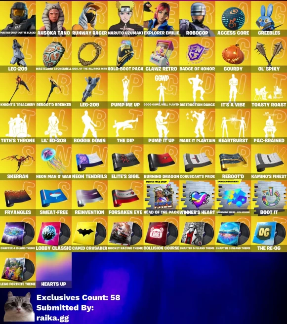 [3in1] / Instant • FN (All Platforms) • 226 skins • Naruto • Master Chief Black • Robocop • FNCS Badge • Full Access • Guarantee • 2 Gifts