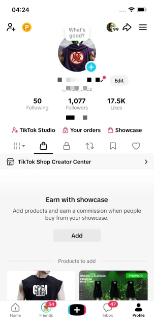 Instanly Delivery/ 1000 Real Followers+17000 Real Likes/ Tiktok Shop For Creator/ Live Stream/ Full Access