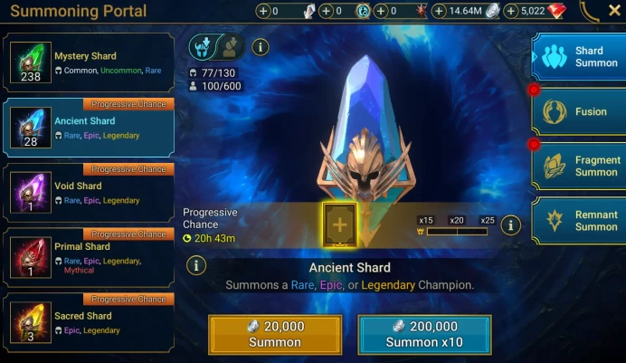 Mythical Gizmak the terrible. 17 legendary. 5000 gems.