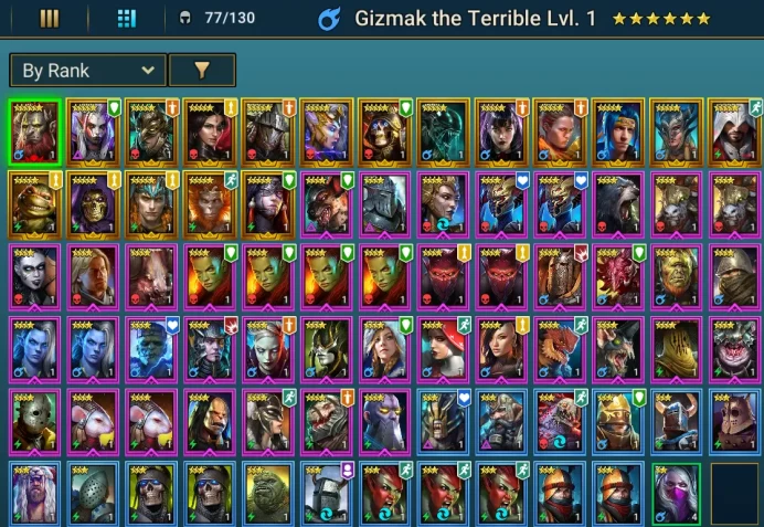 Mythical Gizmak the terrible. 17 legendary. 5000 gems.