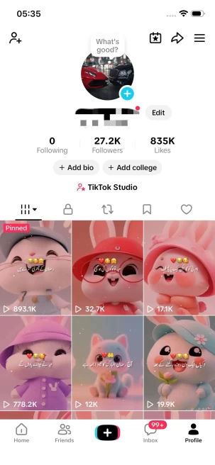 Instanly Delivery/ Monetized 27K Real Followers+830K Real Likes Account/ Creator Rewards Program Activated/ Live Stream/ Full Access