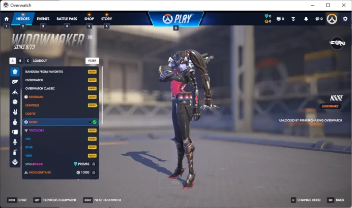 NOIRE / 4 Gold Weapons / Full Mail Access / see the picture / Please Read Description / xzckbo
