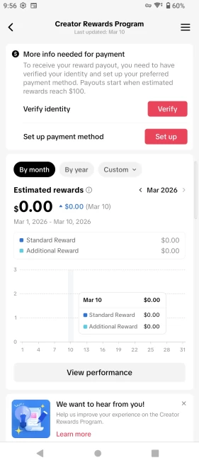 [UK] Fully Monetized Creator Rewards Program Account – 25K Real Followers & 532K Likes | Instant Earnings, Full Access & Good Standing