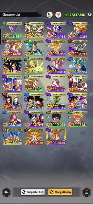 D974-IOS+Android- UL Super Buu+LR Super Vegito Full Red Star+Equipment+Good Team+27 Legends+Gotenks 12 Red Star+SS2 Goku+Vegito Green+Piccolo