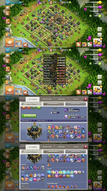 R162- TH17 Max 90% | XP 242 | BK100 AQ100 MP79 GW75 RC50 | 4 Heroes Skins & 12 Epic Equipment | 100% Secure SCID | iOS & Android