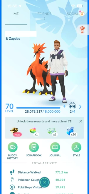 Level 70, Zapdos Galarian IV100, 112 Shiny, 91 Legendary, 22 IV 100, 4 Shiny Legendary, 21 Shadow Legendary