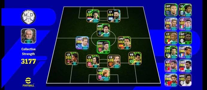 EF74-All Platforms-strength 3177-Epic&showtime :Messi,van basten,Xavi,Rio Ferdinand,Kahn,cafu, costacurta,beckenbauer,bastoni,hazard,levandowski