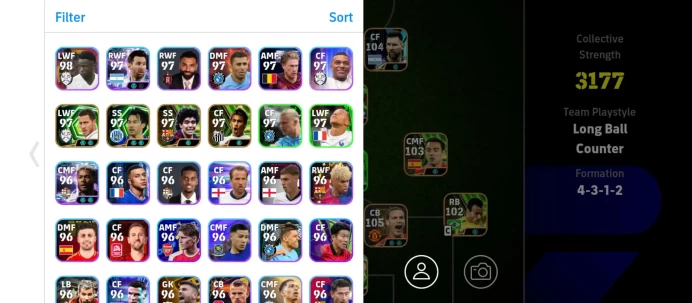 EF74-All Platforms-strength 3177-Epic&showtime :Messi,van basten,Xavi,Rio Ferdinand,Kahn,cafu, costacurta,beckenbauer,bastoni,hazard,levandowski