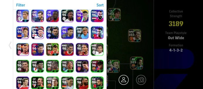 EF75-All Platforms-Team strength 3021-Epic & showtime : David villa,izaghi,del piero,Beckham, Kagawa,raijkaad ,cannavaro , beletti , bastoni,