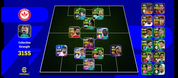 EF77-All Platforms-strength 3140-Epic & showtime:forlan,Johan Cruyff,byten,huijsen,owen,villa,batistuta, kessie, livakovic-Team Real, Barcelona