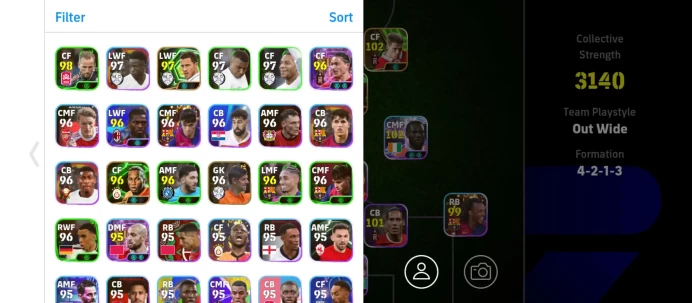 EF77-All Platforms-strength 3140-Epic & showtime:forlan,Johan Cruyff,byten,huijsen,owen,villa,batistuta, kessie, livakovic-Team Real, Barcelona