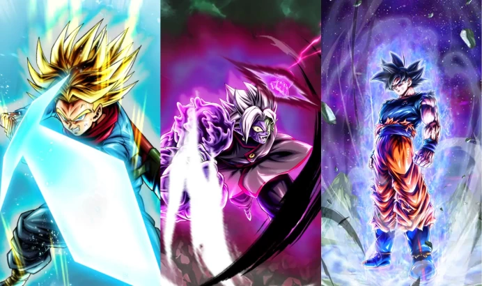 3UL[iOS]UL Super Saiyan Trunks(Adult)[green]+UL Half-Corrupted Fusion Zamasu[purple]+Ultra Instinct -sign- Goku[yellow]+45000CC+0~5LL[Global]Aut