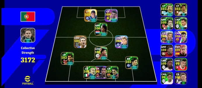 EF78-All Platforms-Team strength 3172-Epic +showtime:Ronaldo, Adriano,Johan Cruyff,barela,Lampard, frank raijkaad,canavaro ,Federer,zanetti