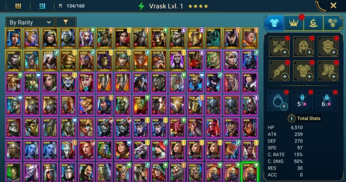 Starter acc with Teodor : 87k energy / 56 mln coins / Helior, Arix, Ninja + 20 Login Legendaries / Doompriest, Thorn