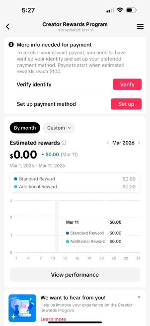 [FRANCE] Fully Monetized Creator Rewards Program Account – 12K Real Followers & 37K Likes | Instant Earnings, Full Access & Good Standing
