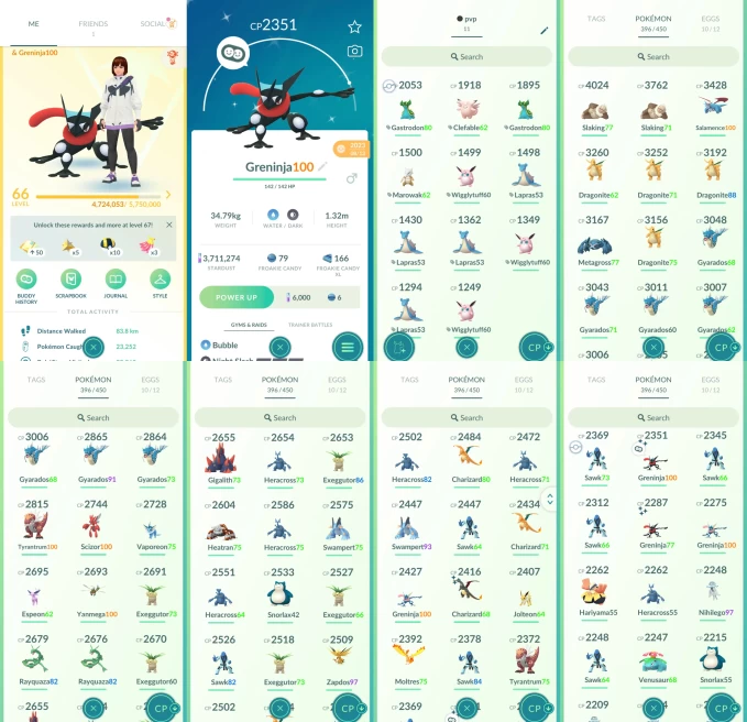 AC1333 -lv 66 Instinct | x13 3000CP | x104 2000CP | x40 Legendary | x4 SHUNDO | x122 shiny | x27 100IV | 3000CP+ Salamence Dragonite Metagross G