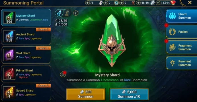 Starter with Ankora + Shards : 158 Ancient, 33 Void, 24 Primal, 4 Sacred | Ninja + 17 Login Legendary | Mine max