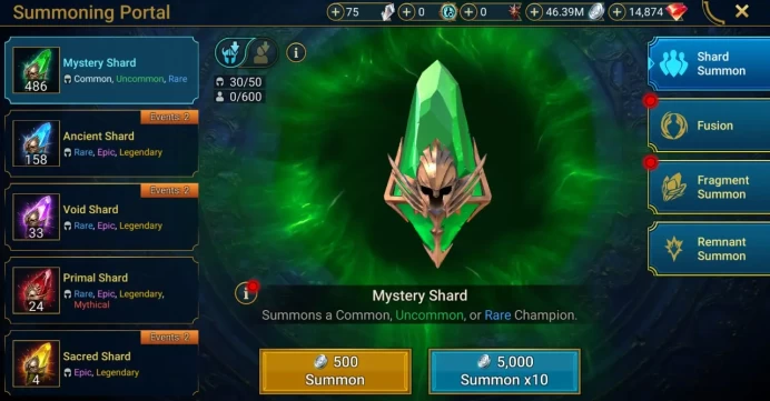 Starter with Rotos + Shards : 158 Ancient, 33 Void, 24 Primal, 4 Sacred | Ninja + 17 Login Legendary | Mine max
