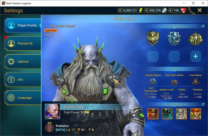 Lv51 1,1M Power|23 Legendary(Ninja,Marichka,Underpriest,Wukong,Xenomorph,Rathalos,Alice,Etc)|80 Epic|6K Energy|Plarium|(RSL1299)