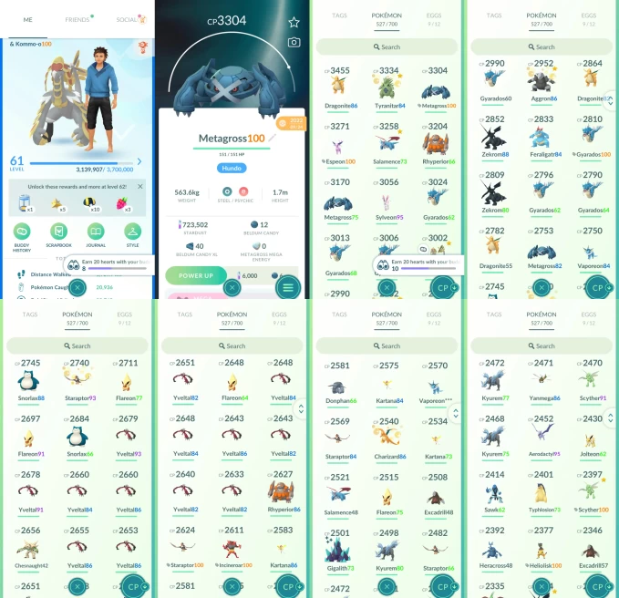 AC1339 -lv 61 Mystic | x12 3000CP | x123 2000CP | x51 Legendary | x89 shiny | x49 100IV | Shiny Lucario | pvp 1500 team | Zekrom Necrozma Kyurem